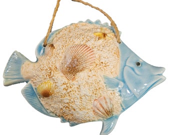 3D Ceramic Textured Fish Wall Hanging