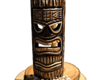 Handmade Tiki Bar Paper Towel Holder: Coastal Kitchen Decor