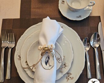 Oyster Shell Napkin Rings, Heron 3 designs in one Set of 6