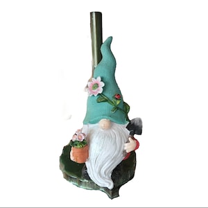 Gnome on resin covered Bamboo Leaf base Paper Towel Holder, paper holder, kitchen towel, holder
