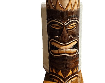 Paper Towel Holder, Tiki bar, decorative paper towel holder, wood base Kitchen/Bathroom Decor