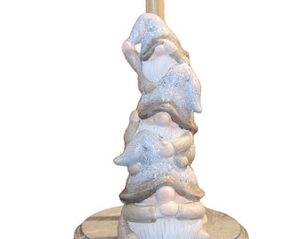 Gnomes doing the See No Evil thing on resin covered wood base Paper Towel Holder, paper holder, kitchen towel, holder