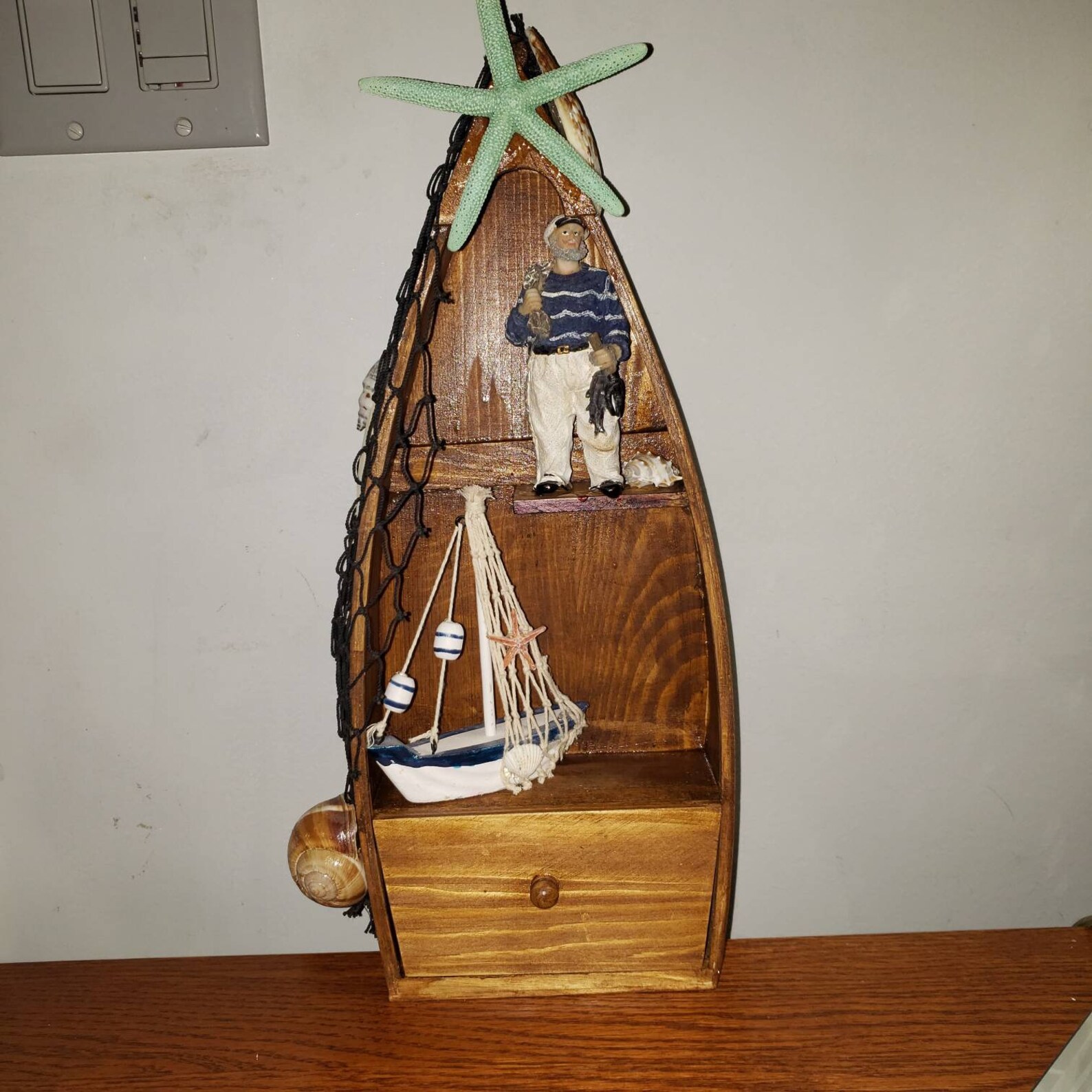 Decorated Boat Shelf with Drawer Etsy