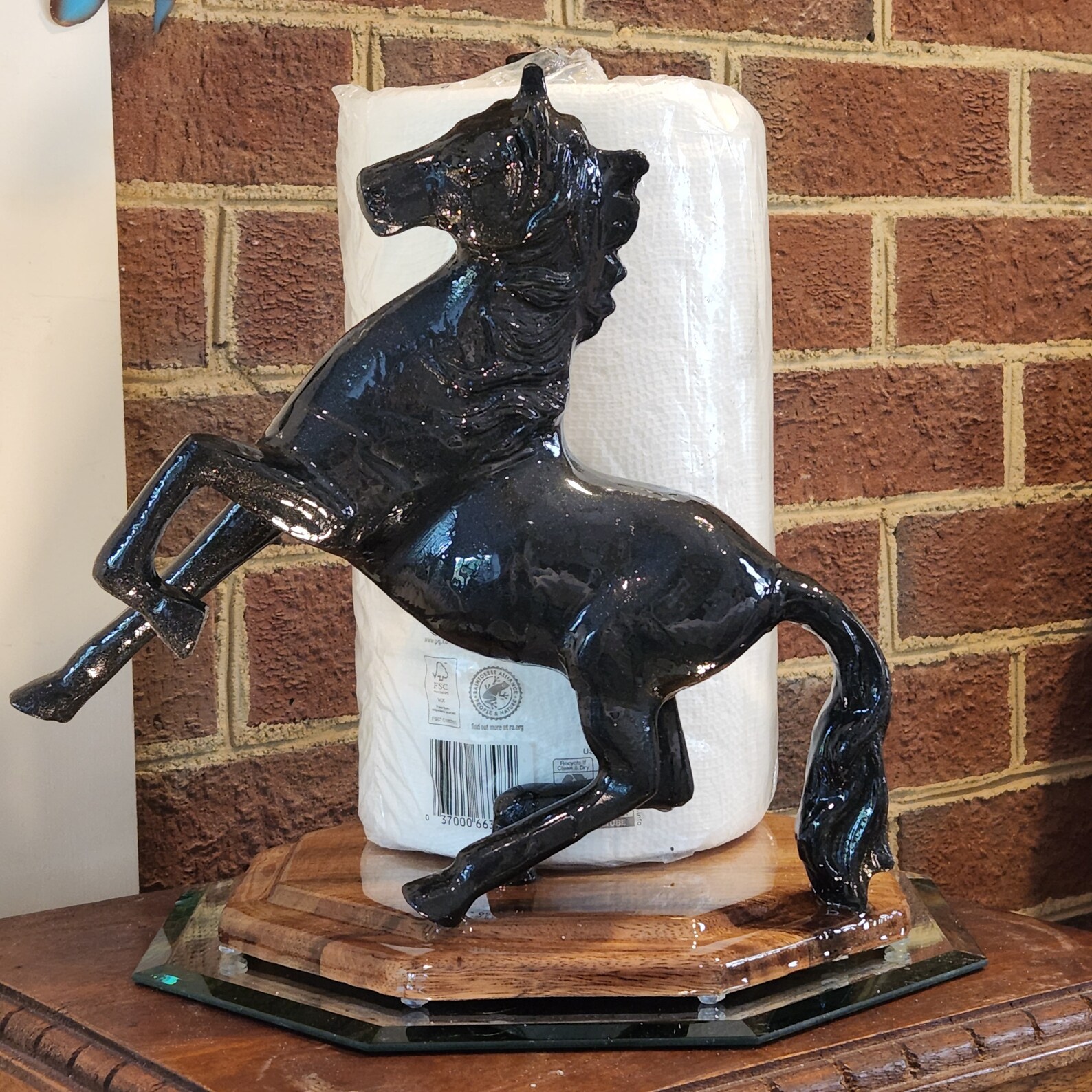 Cast Iron Black Horse Paper Towel Holder Western Décor Etsy