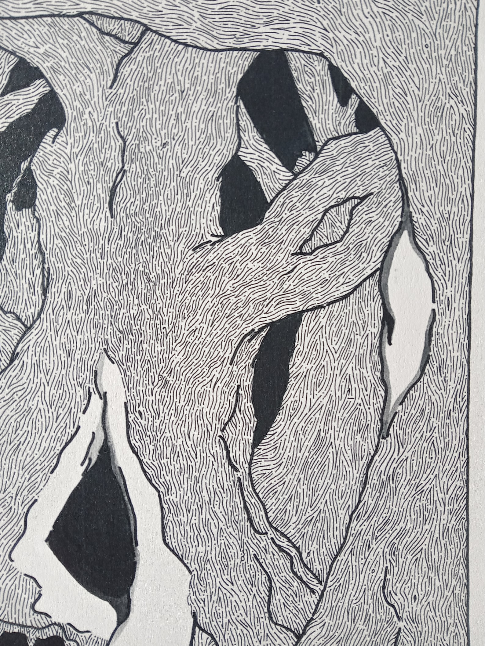 WOODLAND SCENE 1 A3 Digital Print Hand Drawn Black-and-white Forest ...
