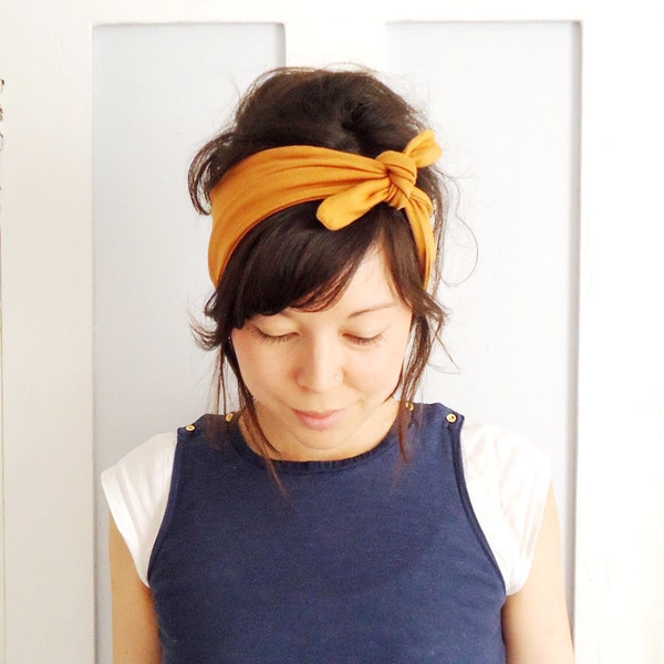 Tie Up Headscarf Mustard