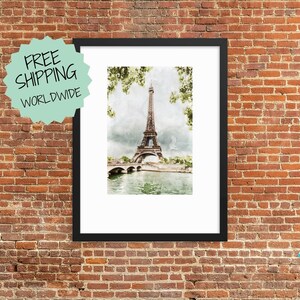 Wall Art, Eiffel Tower Watercolor Print, Travel Wall Art Print, Eiffel Tower Art, Digital Art, Watercolor Print, Minimalist, Home Decor