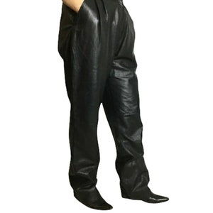 Vintage 80s BT's Women's Black Leather Tapered Leg High Waist Pants image 9