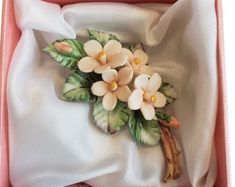 Vintage Carlo Savastano porcelain brooch pin