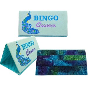 Portacartas manos libres Bingo Queen con pestaña para tirar del bingo