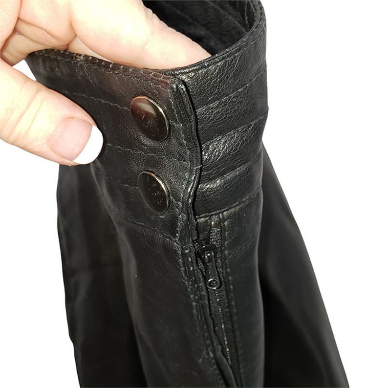 Vintage 80s BT's Women's Black Leather Tapered Leg High Waist Pants image 5
