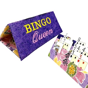 Portacartas de Bingo Queen con manos libres para todos los juegos, además de pestaña de Bingo