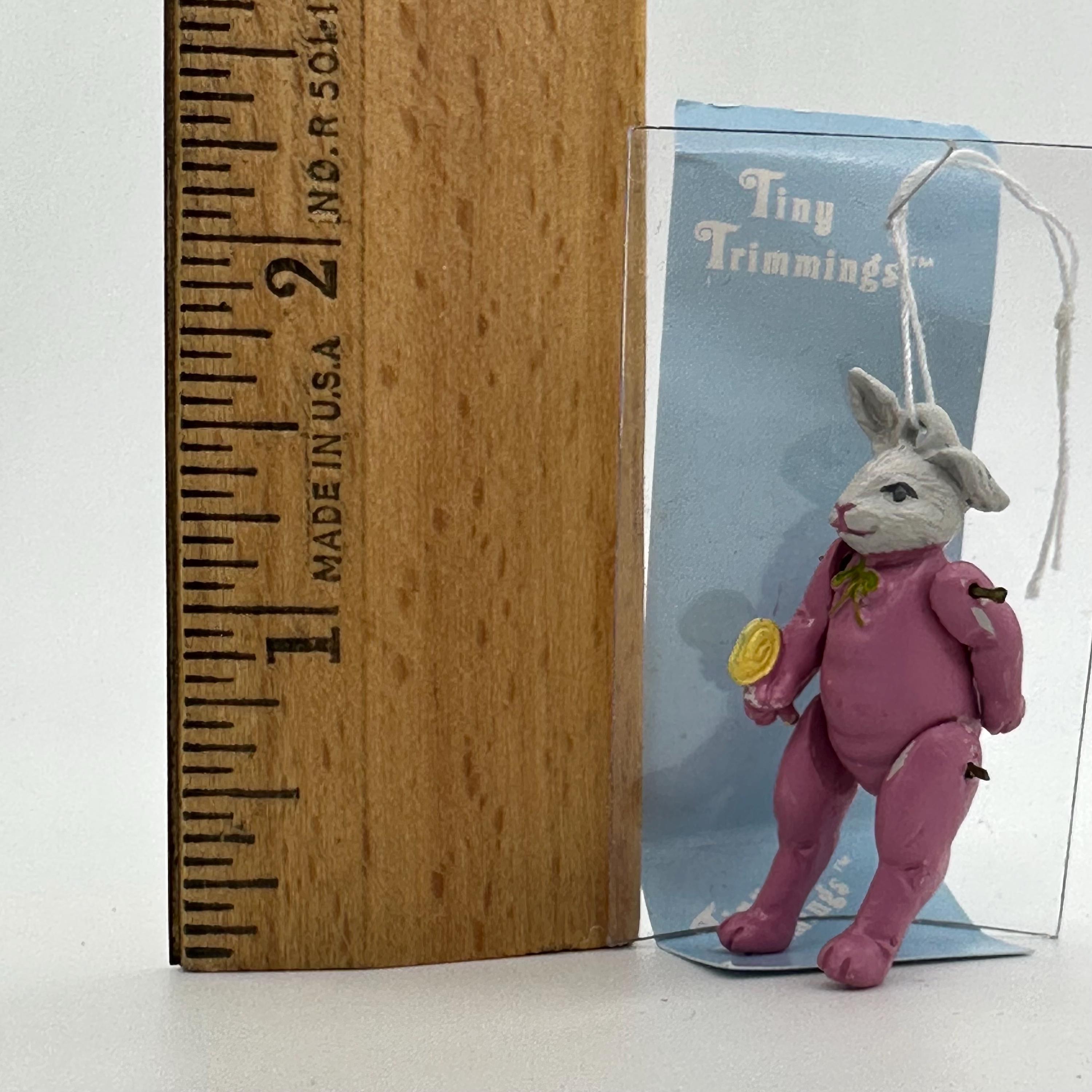 PinkRabbit ① Dept 56 Tiny Trimmings Mini Hand Painted Pewter Ornament