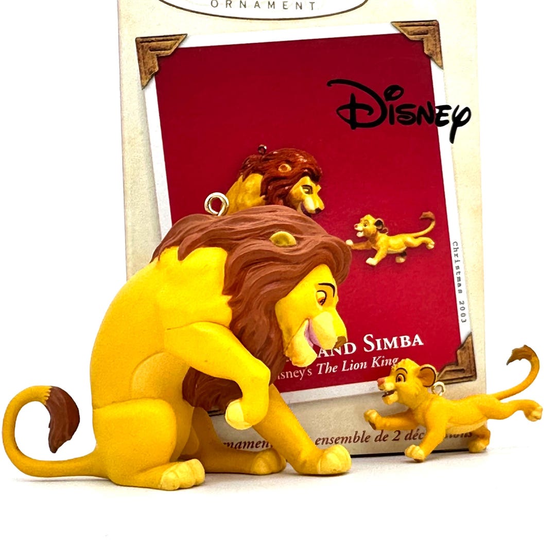 Disney Mufasa and Simba Ornaments 2003 Vintage Disney Christmas Lion ...