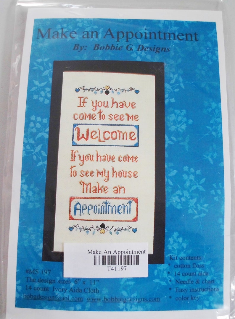 Make An Appointment Counted Cross Stitch Kit by Bobbie G Designs Kits Kits  & How To aloli.ru
