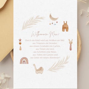 Personalisierte Karte zur Geburt mit Namen – Glückwunschkarte für Babys – Individuelle Babykarte zur Geburt mit Wiege – Postkarte - Maxi