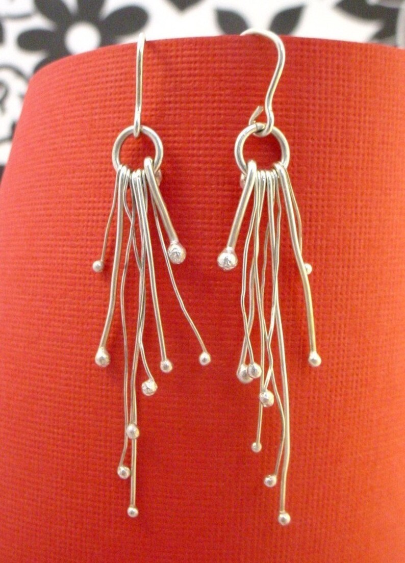 Sterling Silver Organic Earrings image 1