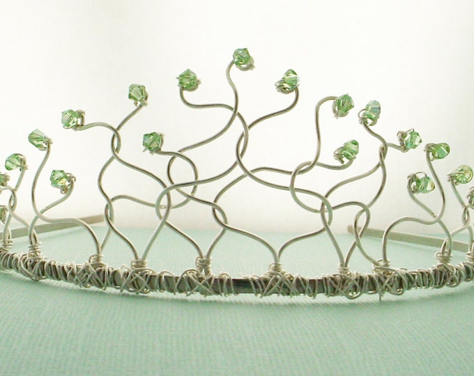 Small Tiara with Crystals - Custom Swarovski Crystal Colors, Custom Wire Color, Adult or Child Crown, Free Shipping