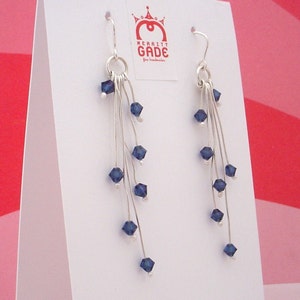 Crystal Organic Earrings - Custom Swarovski Crystal Colors, Free Shipping