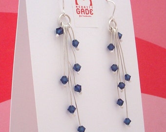 Crystal Organic Earrings - Custom Swarovski Crystal Colors, Free Shipping