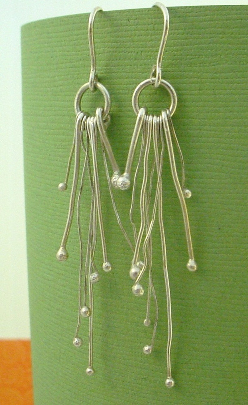 Sterling Silver Organic Earrings image 2