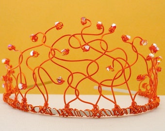 Custom Crystal Wire Tiara - Colorful Crown Headband