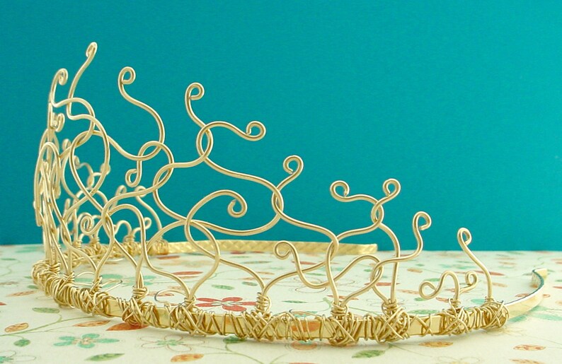 Gold Organic Tiara Etsy