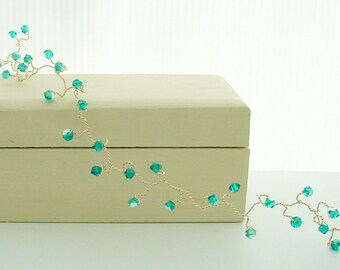 Crystal Hair Vine – Gold-filled or Sterling Silver, Custom Colors