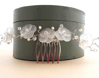 Blossom Hair Comb - Custom Crystal Colors, Free Shipping