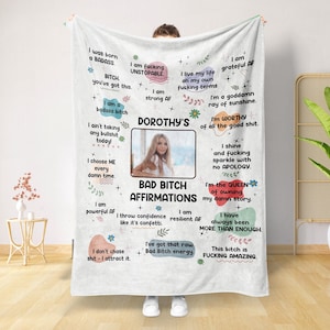 Manta divertida personalizada con frase &quot;Mala Perra&quot;, regalo divertido para subir fotos para compañeros de trabajo, jefes y amigos, regalo de broma, elefante blanco, regalo para ella