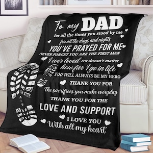 Personalized To My Dad Blanket, Fathers Day Gifts From Daughter, Gifts For Dad, Dad Birthday&#39;s Gift, Gifts For Him, First Dad Gifts