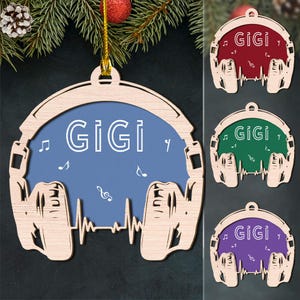 Personalized Headphone Layered Ornaments - Laser Cut Engraved DJ Headphone Christmas Ornament - Gift for Producer, Dj Players, Dj Controller
