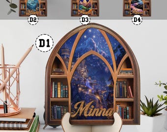 Personalized Night Court Sign, Custom Fantasy Book Reader Gift, 2 Layered Night Court Decor, Night Court Mini Bookshelf, Book Lover Gift