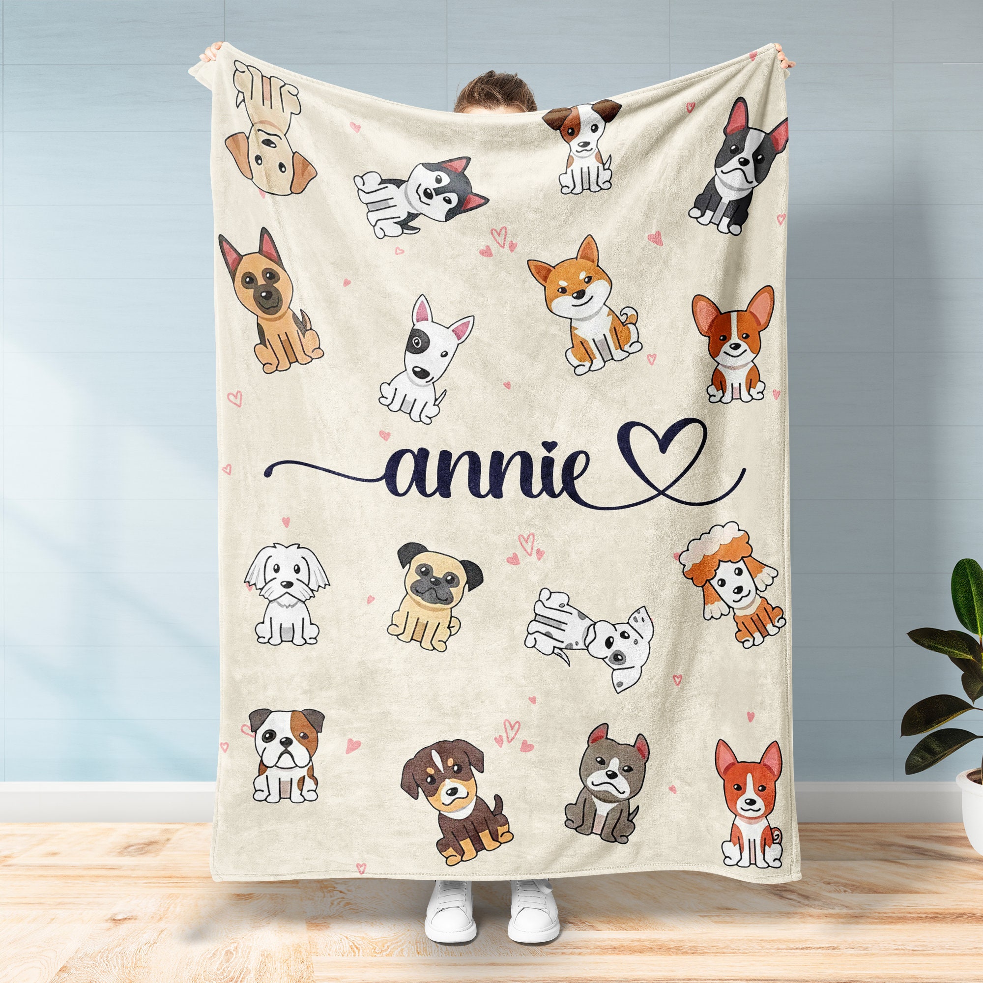 Cartoon Dog Blanket Etsy Canada