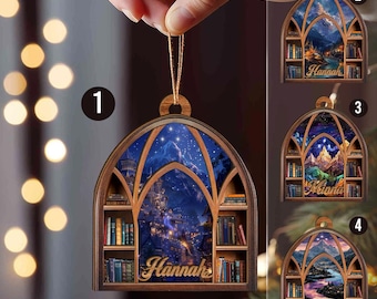 Personalized Night Court Ornament, Custom Fantasy Book Reader Gift, Night Court Window Hanging, Night Court Mini Bookshelf, Book Lover Gift