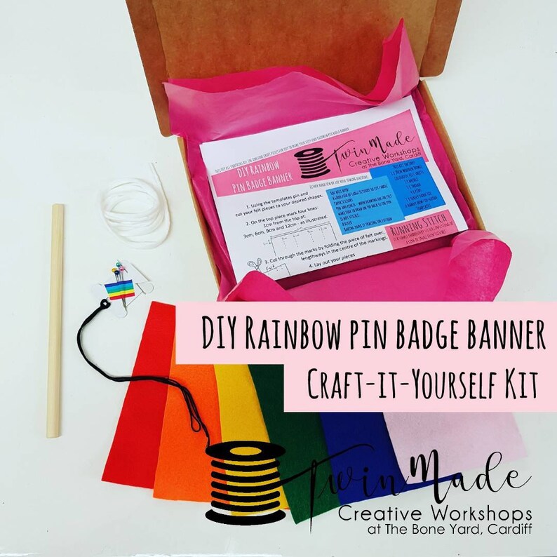 Diy Rainbow Pin Badge Banner Kit Perfect To Display Pin Etsy