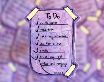 To-Do List Sticker, Positive Affirmation Sticker, Watercolor Notepad Sticker, Mindfulness Sticker, Positivity Sticker, Mental Health Sticker