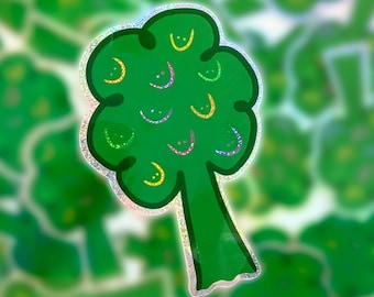 Cheerful Tree Sticker, Smiley Face Tree Sticker, Smiley Face Sticker, Tree Sticker, Cute Fun Nature Sticker, Silly Tree Sticker, Joy Sticker