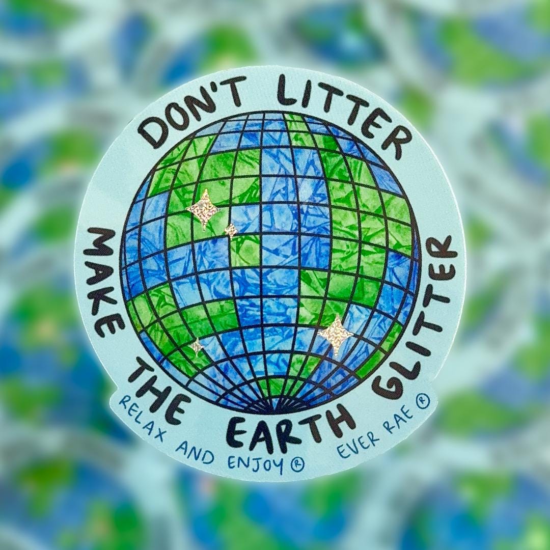 Disco Ball Earth Sticker, Shimmery Vinyl Sticker, Earth Day Gift ...