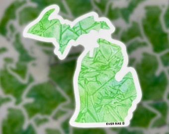 Michigan Stickers, Watercolor Art Stickers, Petoskey Stone Stickers, Great Lakes Stickers, Mitten State Stickers, Great Lakes State Stickers