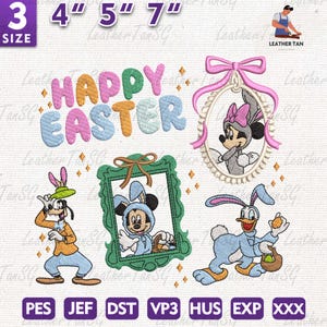Vintage Spiegel Bogen Stickmuster, Magic Kingdom Stickmuster, Ostertag Maus Cartoon Stickdatei, Instant Download