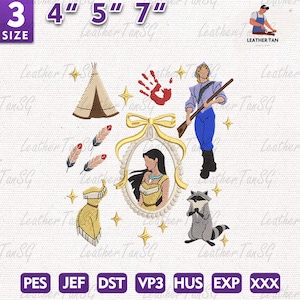 Film cartoon borduurontwerp, Magic Kingdom borduurontwerp, prinses pictogram borduurontwerp, borduurmotief meisjesreis, Instant Download