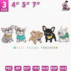 Happy Dog Embroidery Design, Cute Dog Embroidery File, Animal Embroidery Machine File, Instant Download, Includes 3 Sizes