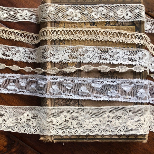 Vintage & Antique Fine Lace Trims, French Lace, European Lace...Crazy Quilt, Slow Stitch, Junk Journals, Collage, Fabric Arts, L230401-9