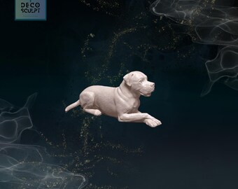3D Printed American Bulldog Statue: Silk PLA+ Pet Decor