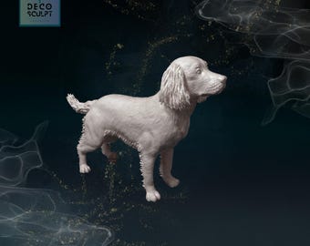 Beautiful 3D Springer Spaniel Art - Ideal Pet Memorial Gift - Charming 3D English Springer Spaniel Sculpture
