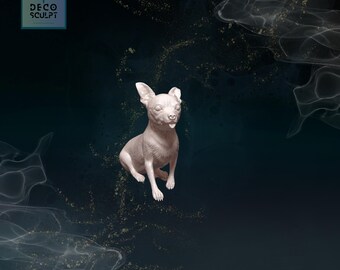 3D Printed Chihuahua Sculpture: Dog Lover Gift, Pet Memorial