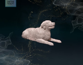 3D Golden Retriever-beeldje: realistisch PLA-hondenbeeldje