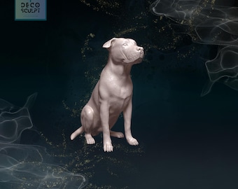 3D American Bulldog Sculpture: Elegant Dog Lover Gift