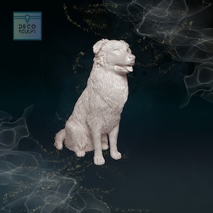 3D Aussie Shepherd Figurine: Custom Dog Memorial Sculpture